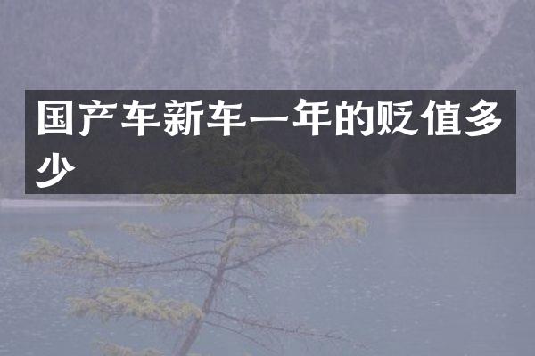 国产车新车一年的贬值多少