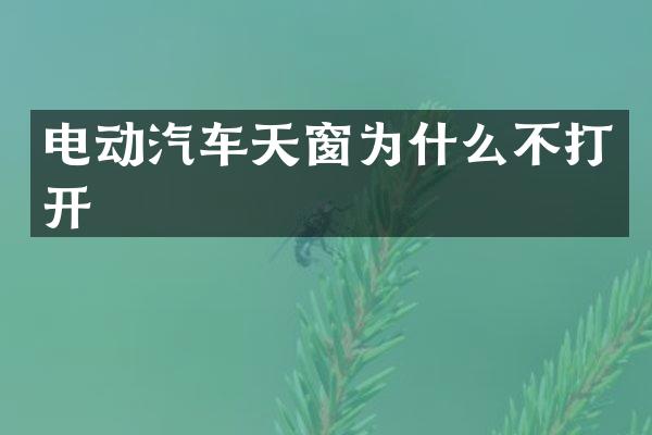 电动汽车天窗为什么不打开