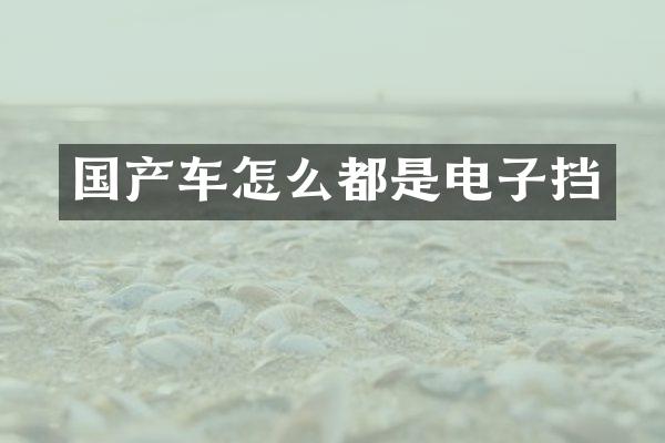 国产车怎么都是电子挡