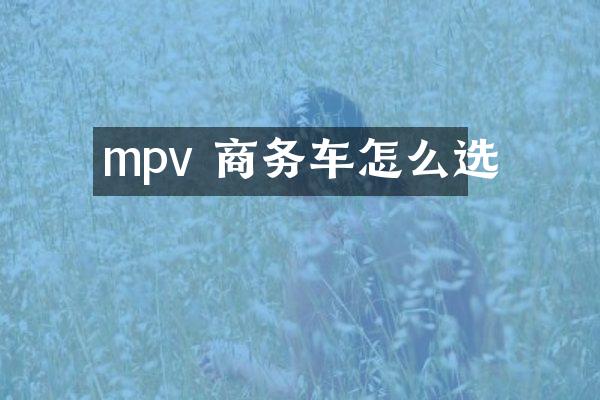 mpv 商务车怎么选