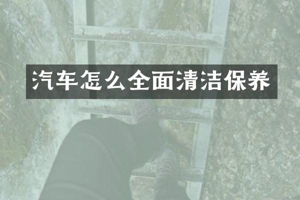 汽车怎么全面清洁保养
