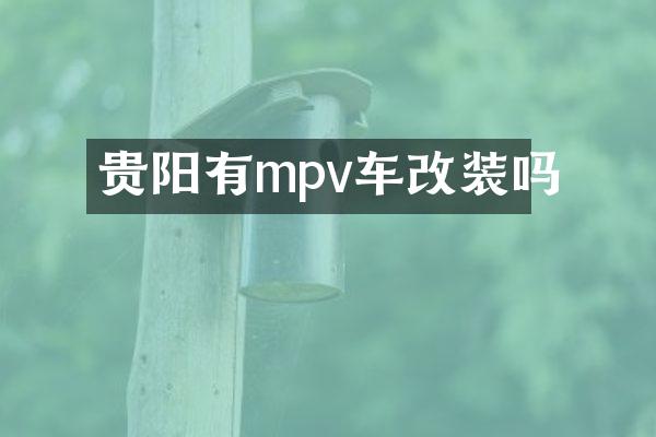 贵阳有mpv车改装吗