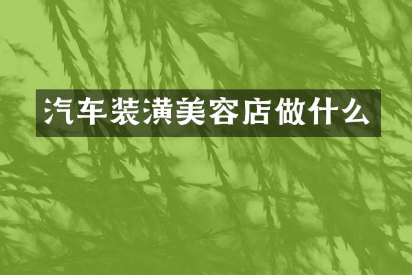 汽车装潢美容店做什么