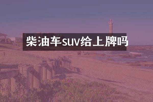 柴油车suv给上牌吗