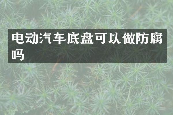 电动汽车底盘可以做防腐吗