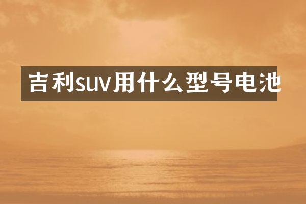 吉利suv用什么型号电池