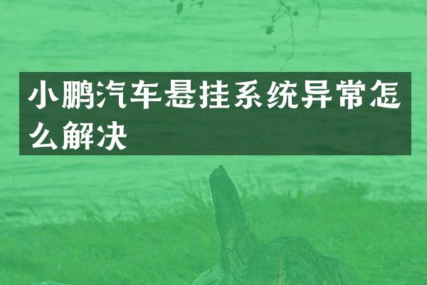 小鹏汽车悬挂系统异常怎么解决