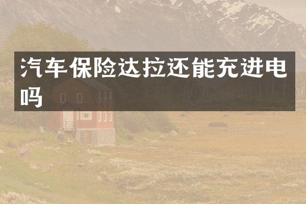 汽车保险达拉还能充进电吗