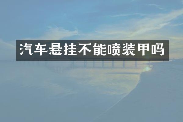汽车悬挂不能喷装甲吗