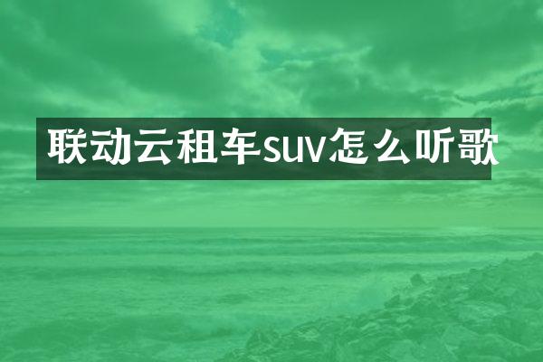 联动云租车suv怎么听歌