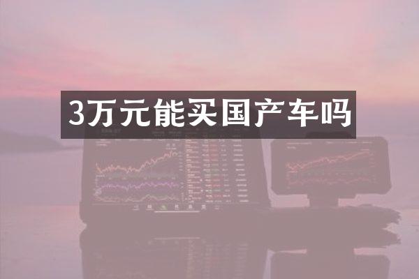 3万元能买国产车吗