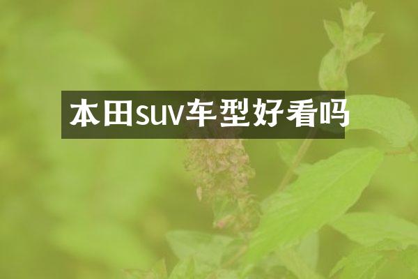 本田suv车型好看吗