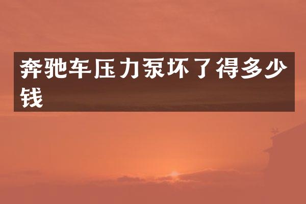 奔驰车压力泵坏了得多少钱