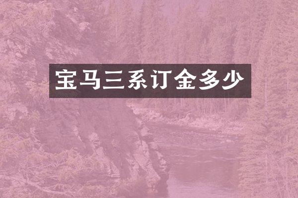宝马三系订金多少