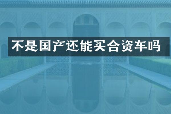 不是国产还能买合资车吗