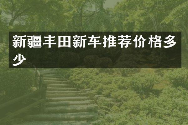 新疆丰田新车推荐价格多少