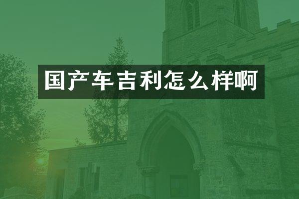 国产车吉利怎么样啊