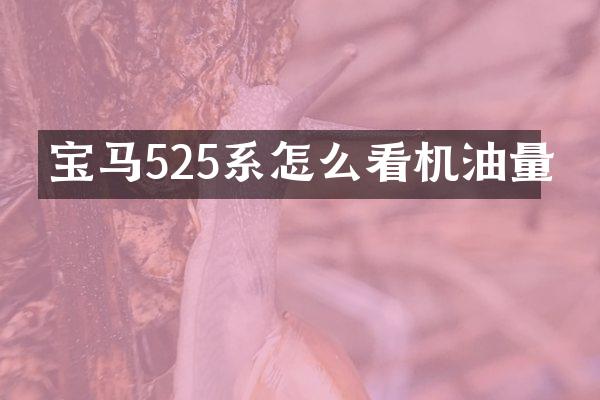 宝马525系怎么看机油量