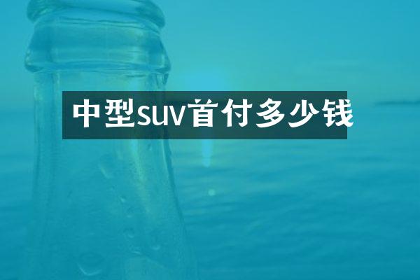 中型suv首付多少钱