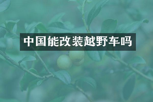 中国能改装越野车吗