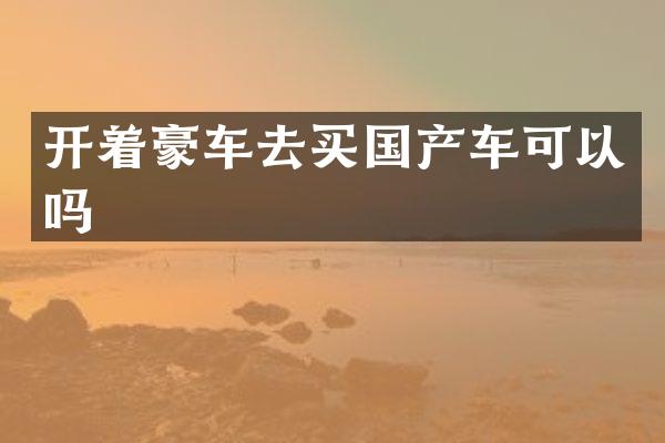 开着豪车去买国产车可以吗