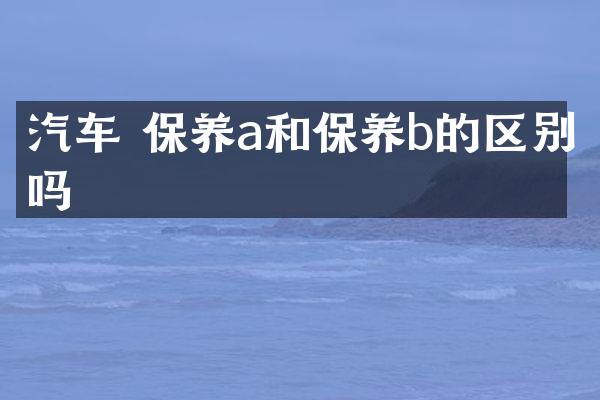 汽车 保养a和保养b的区别吗