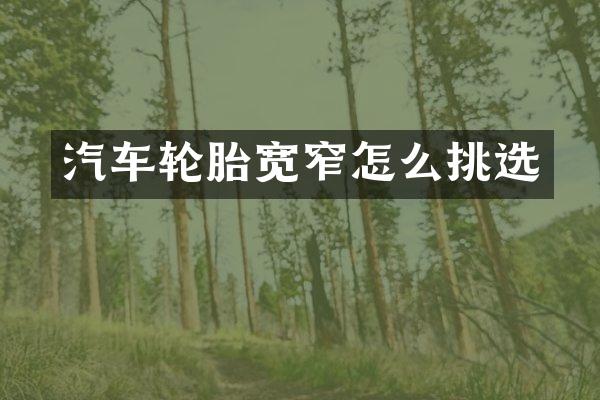 汽车轮胎宽窄怎么挑选