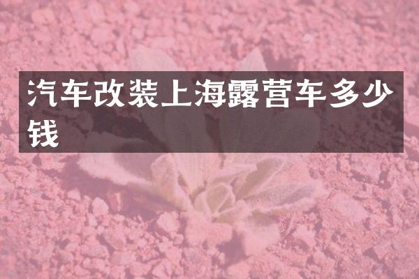 汽车改装上海露营车多少钱