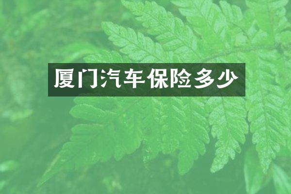厦门汽车保险多少