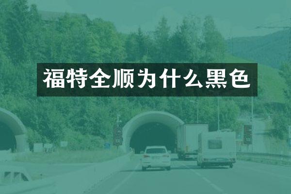 福特全顺为什么黑色