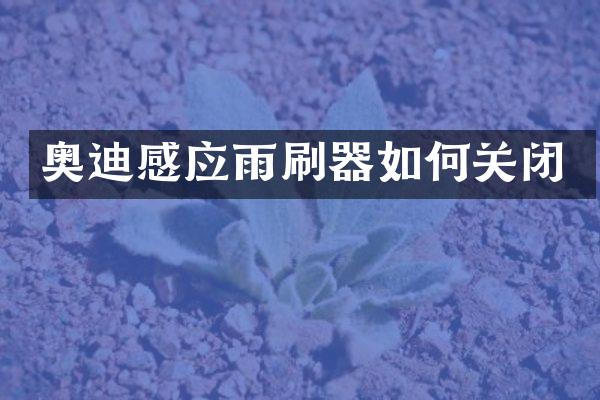 奥迪感应雨刷器如何关闭