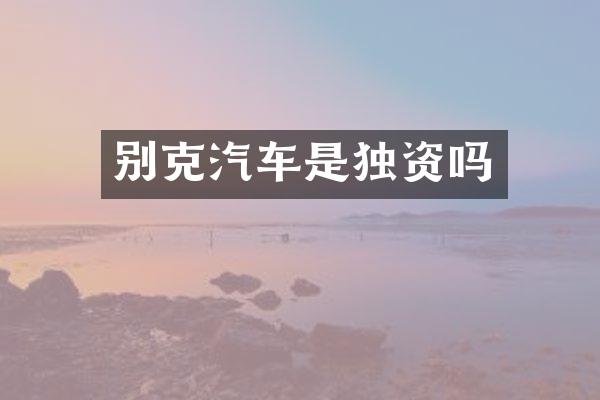 别克汽车是独资吗