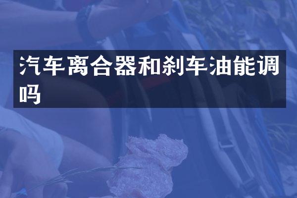 汽车离合器和刹车油能调吗
