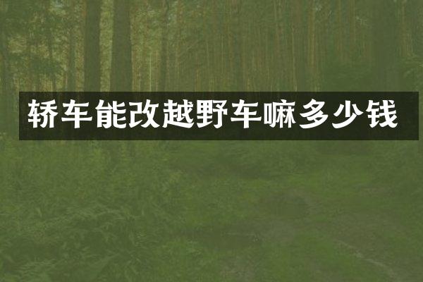 轿车能改越野车嘛多少钱