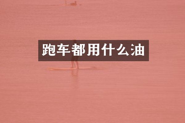 跑车都用什么油