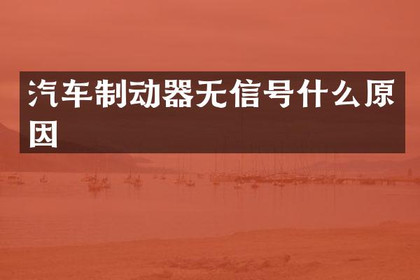 汽车制动器无信号什么原因