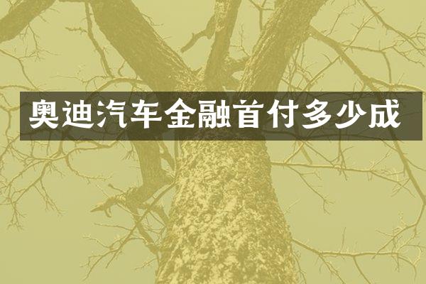 奥迪汽车金融首付多少成