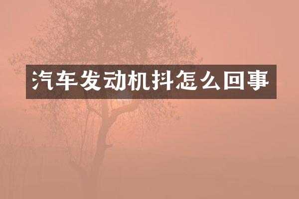 汽车发动机抖怎么回事