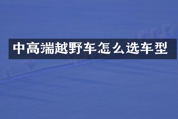 中高端越野车怎么选车型