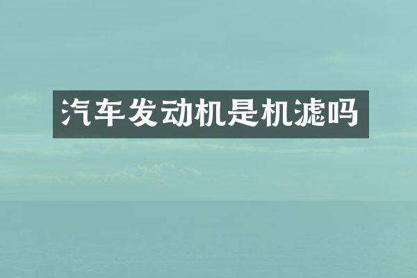汽车发动机是机滤吗