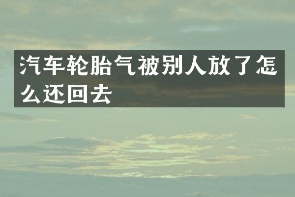 汽车轮胎气被别人放了怎么还回去