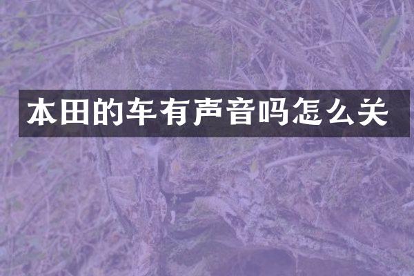 本田的车有声音吗怎么关