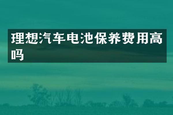 理想汽车电池保养费用高吗