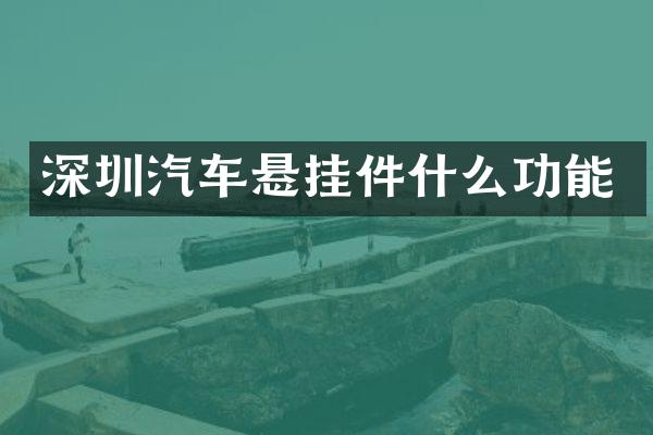 深圳汽车悬挂件什么功能