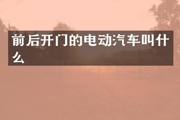 前后开门的电动汽车叫什么