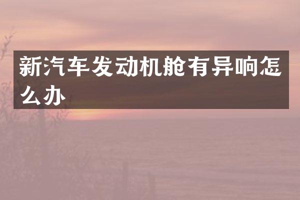 新汽车发动机舱有异响怎么办