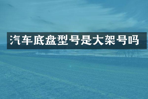 汽车底盘型号是大架号吗