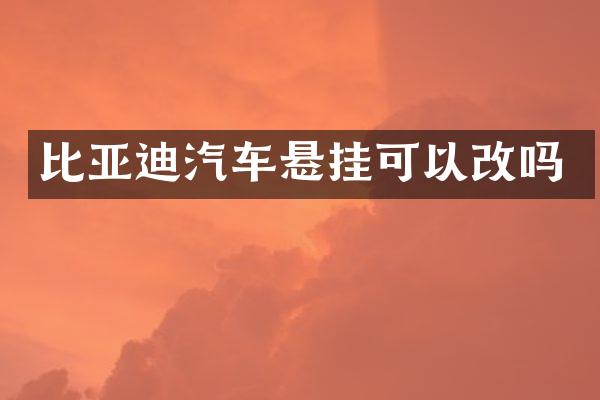 比亚迪汽车悬挂可以改吗