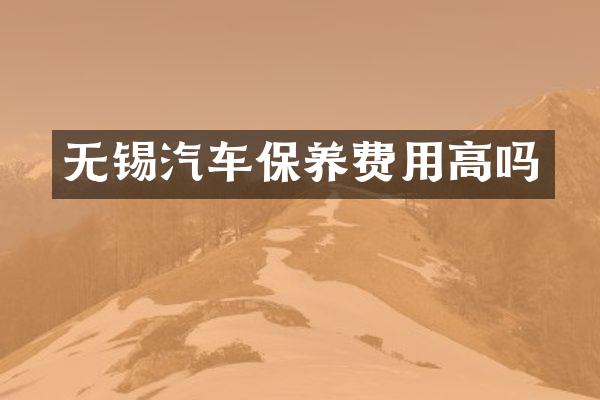 无锡汽车保养费用高吗
