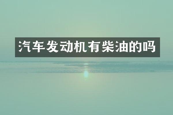汽车发动机有柴油的吗